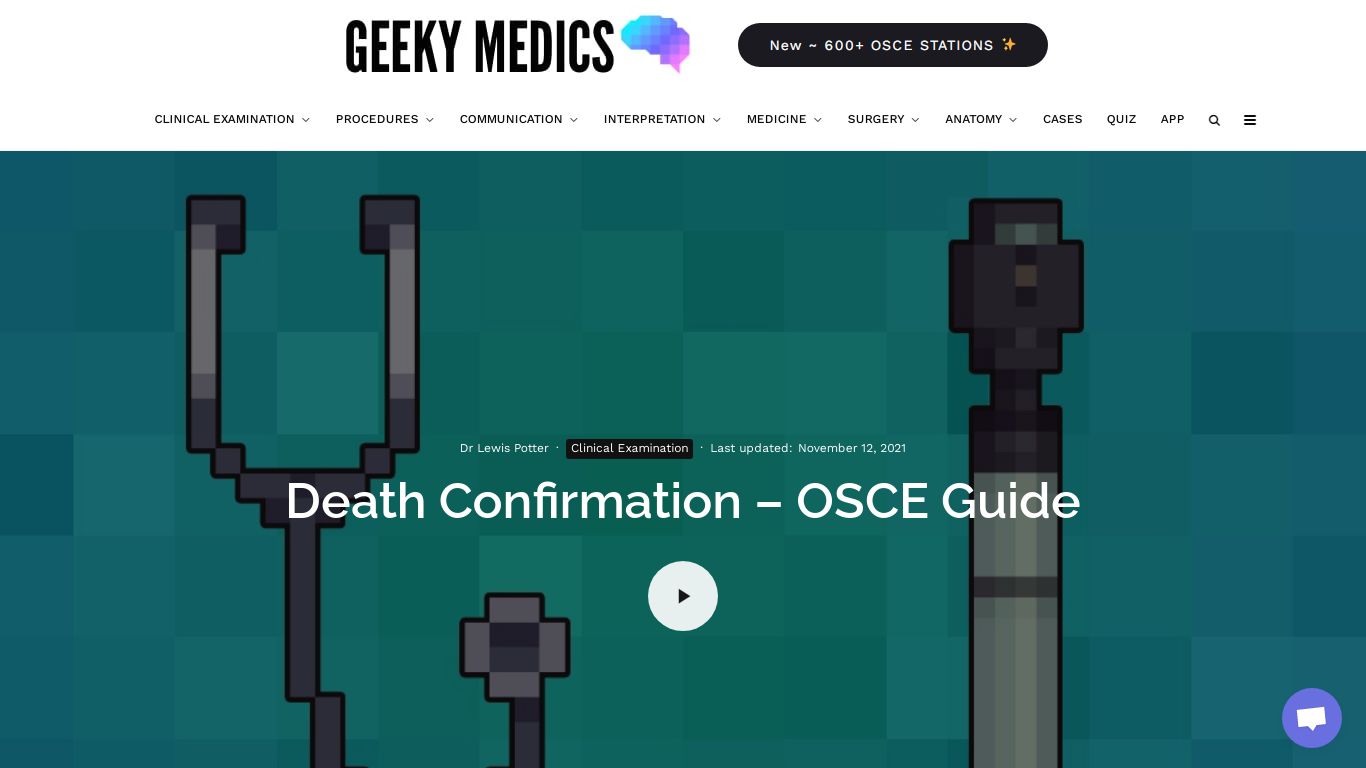 Death Confirmation - OSCE Guide | Geeky Medics