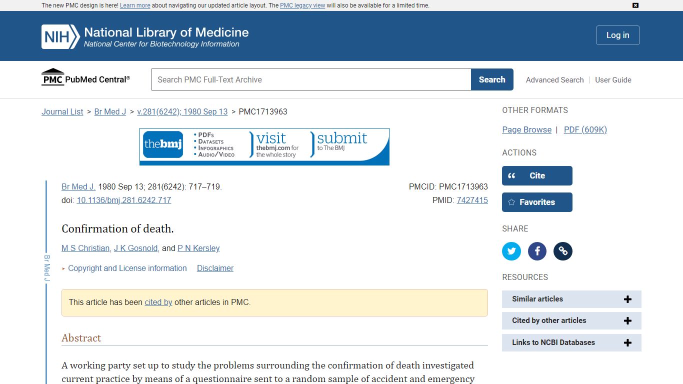 Confirmation of death. - PubMed Central (PMC)